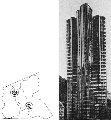 Mies van der Rohe, Skyscraper Project, Plan and Model, 1922