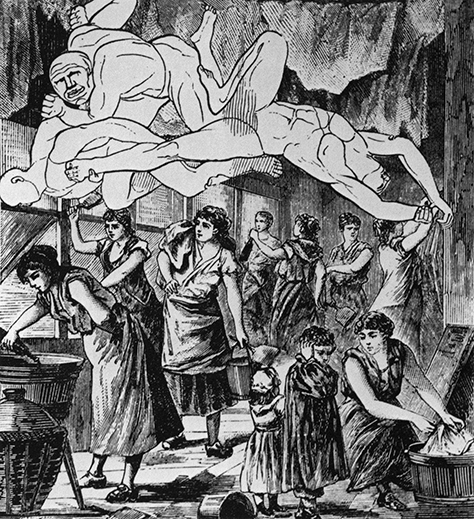 Max Ernst, Tous les vendredis, les Titans parcourrant nos buanderies, from La Femme 100 Tetes