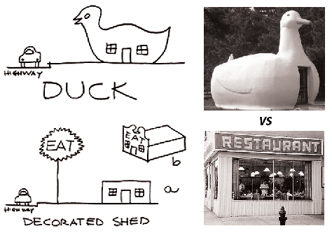 Duck vs Decorated Shed / Robert Venturi & Denise Scott Brown