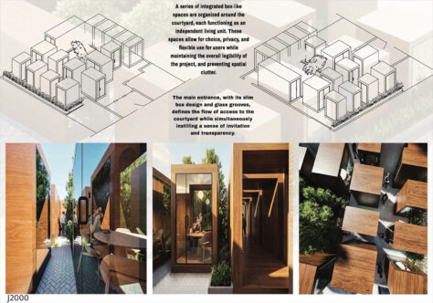 آثار برگزیده مسابقه معماری کوچه کتاب | رتبه سوم: امیررضا مددی جاوید، فاطمه مختاری، فاطمه رشیدی، ثمین بافنده زمانپور، فاطمه مرادی